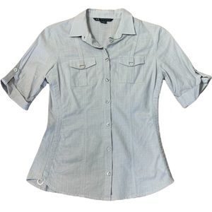AX Armani Exchange y2K Grey Button Front Cotton Blouse